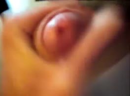 Big white cock jack off cum shot
